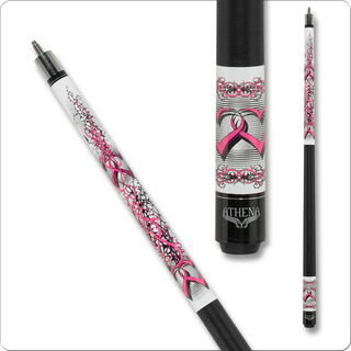 Athena ATH42 Cue – Pink Hearts & Thorns Design | 13mm Tip, 5/16x18 Joint, Extension Included