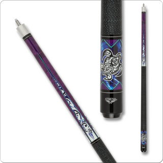 Athena ATH54 Cue – Purple & Turquoise Tribal Design | 13mm Tip, Piloted 5/16x18 Joint, Extension Included