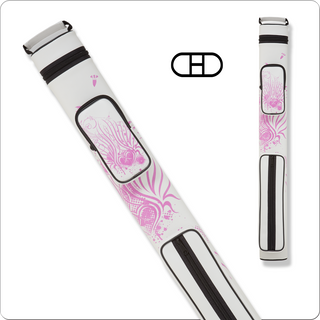 Athena ATHC15 Cue Case – 2x2, 34", White with Pink Heart & Swirl Design