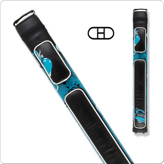 Athena ATHC18 Cue Case – 2x2, 34", Black with Blue Heart Design