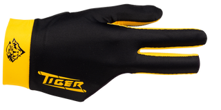 Tiger X Billiard Glove – Bridge Hand Right | Premium Pool Glove with Grip Pad & Adjustable Wrist – Black or Yellow – Sizes S to XL