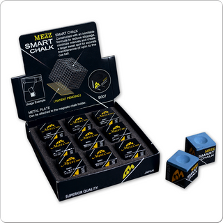 Mezz CHZZ9 Smart Chalk – 9 Piece Display Pack (Blue) | Professional Cue Chalk