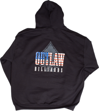 Outlaw HOODOL Hoodie – Black & White Front Logo, Full-Color Back Design (Sizes M–3XL)