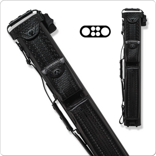 Instroke ISSW24 Southwest Cue Case – Black | 2 Butts & 4 Shafts | Premium Leather Hard Case with Clasps