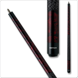 Action Junior Pool Cue – Wine Swirl Maple Billiard Cue with Nylon Wrap | 48" & 52" Kids & Youth Pool Stick | Hard Rock Maple with Fiber Ferrule