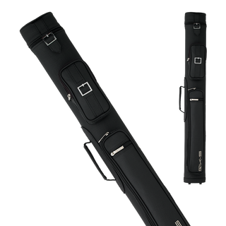 QK-S QKS03 2x2 Hard Pool Cue Case – Black & Grey Vinyl, 2 Butts 2 Shafts