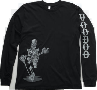 VooDoo TSVOD Men’s T-Shirt – Skeleton Top Hat Graphic with Sleeve Print