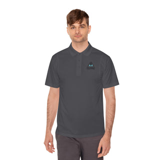 Men's White Sport Polo Shirt — Small 'Players' Triangle Logo Chest
