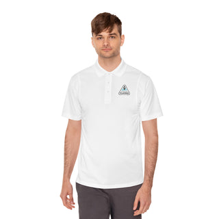 Men's White Sport Polo Shirt — Small 'Players' Triangle Logo Chest