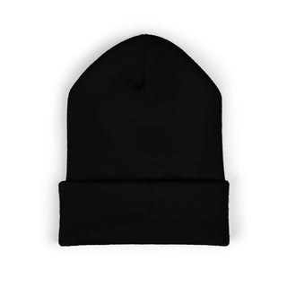 World Invite Embroidered Cuffed Beanie — Classic Black Winter Hat