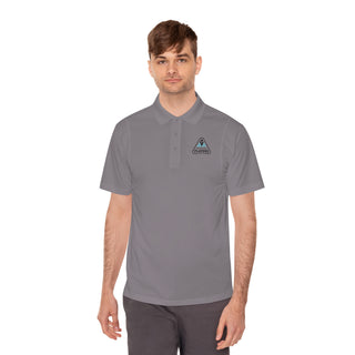 Men's White Sport Polo Shirt — Small 'Players' Triangle Logo Chest