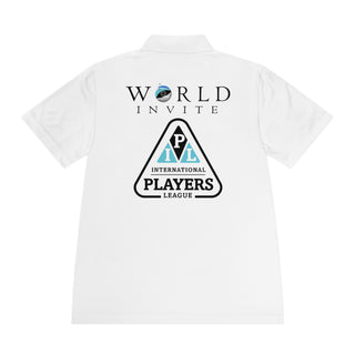 Men's White Sport Polo Shirt — Small 'Players' Triangle Logo Chest