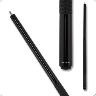 Action Jump Break Cue – Black & White | 14mm Phenolic Tip, Seamless Silicone Wrap