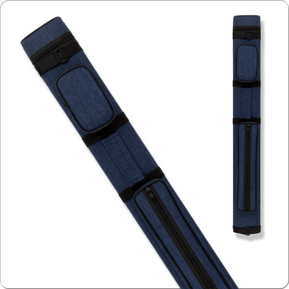 Action ACPC22 2x2 Hard Cue Case – Holds 2 Butts & 2 Shafts, Nylon Oval Tube with Dual Pockets & Zipper Closure (Multiple Colors)