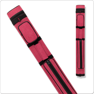 Action ACPC22 2x2 Hard Cue Case – Holds 2 Butts & 2 Shafts, Nylon Oval Tube with Dual Pockets & Zipper Closure (Multiple Colors)