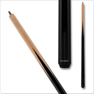 Action ACTSP10 Sneaky Pete Cue – 18–21oz, 13mm 7-Layered Tip, Natural Maple with Jet Black Points