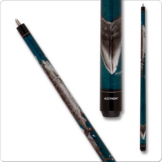 Action Adventure ADV123 Shark Cue – Teal Maple, Shark & Shark Tail Artwork, Multiple Weights