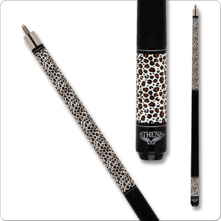 Athena ATH61 Pool Cue – Snow Leopard Design – 12.5mm Boar Skin Tip – 17–21oz Options