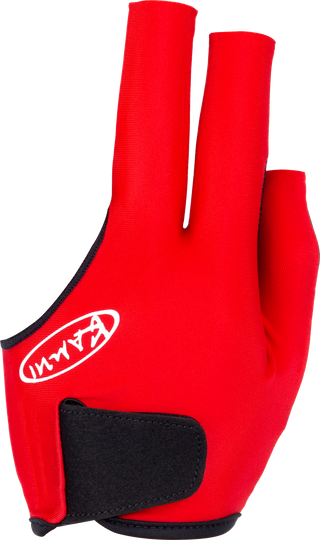 Kamui BGLKAM Glove - Left Hand Bridge Glove for Pool & Billiards | Fingerless, Adjustable Fit | Small, Medium, Large & X-Large | Black, Blue, Red