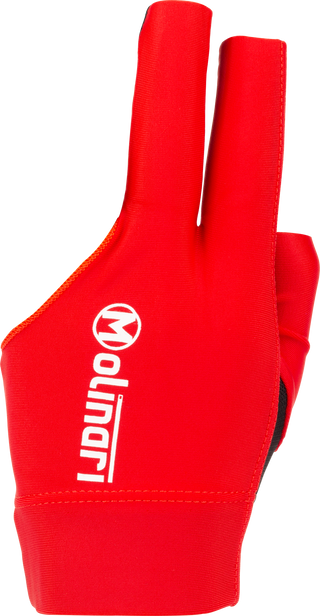 Molinari BGLML Glove - Left Hand Bridge Glove for Pool & Billiards | Fingerless, Adjustable Fit | Small, Medium, Large & X-Large | Black, Cyan, Red, Royal Blue