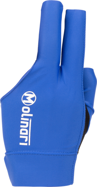Molinari BGLML Glove - Left Hand Bridge Glove for Pool & Billiards | Fingerless, Adjustable Fit | Small, Medium, Large & X-Large | Black, Cyan, Red, Royal Blue