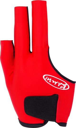 Kamui Billiard Glove – Bridge Hand Right | Black, Blue & Red | Sizes S–XL