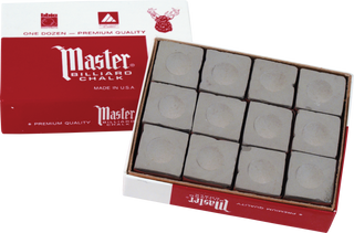 Master Pool Cue Chalk – Professional Billiard Chalk – 12pc or 144pc Bulk Box – Multiple Colors – Made in USA – Reliable Grip & Reduced Miscues