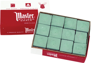 Master Pool Cue Chalk – Professional Billiard Chalk – 12pc or 144pc Bulk Box – Multiple Colors – Made in USA – Reliable Grip & Reduced Miscues