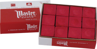 Master Pool Cue Chalk – Professional Billiard Chalk – 12pc or 144pc Bulk Box – Multiple Colors – Made in USA – Reliable Grip & Reduced Miscues