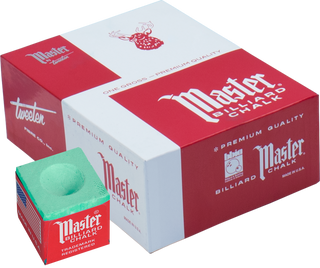 Master Pool Cue Chalk – Professional Billiard Chalk – 12pc or 144pc Bulk Box – Multiple Colors – Made in USA – Reliable Grip & Reduced Miscues