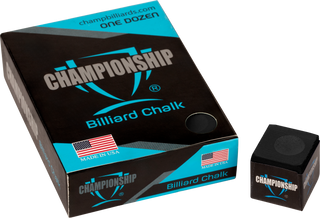 “Championship CHS12 Chalk - 12pc Pool & Billiard Chalk, Multi-Color Options, Smooth & Long-Lasting Grip”
