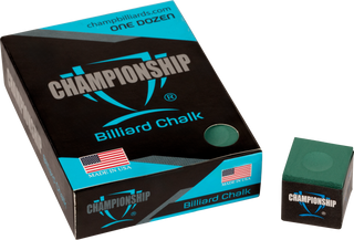 “Championship CHS12 Chalk - 12pc Pool & Billiard Chalk, Multi-Color Options, Smooth & Long-Lasting Grip”