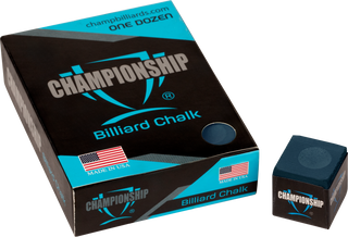 “Championship CHS12 Chalk - 12pc Pool & Billiard Chalk, Multi-Color Options, Smooth & Long-Lasting Grip”