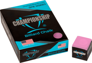 “Championship CHS12 Chalk - 12pc Pool & Billiard Chalk, Multi-Color Options, Smooth & Long-Lasting Grip”