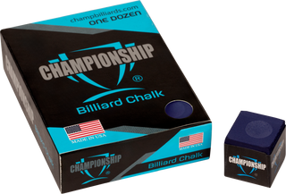 “Championship CHS12 Chalk - 12pc Pool & Billiard Chalk, Multi-Color Options, Smooth & Long-Lasting Grip”