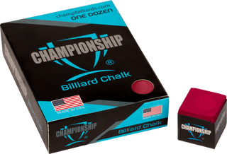“Championship CHS12 Chalk - 12pc Pool & Billiard Chalk, Multi-Color Options, Smooth & Long-Lasting Grip”