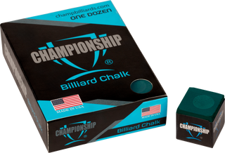 “Championship CHS12 Chalk - 12pc Pool & Billiard Chalk, Multi-Color Options, Smooth & Long-Lasting Grip”