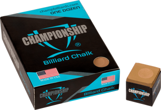 “Championship CHS12 Chalk - 12pc Pool & Billiard Chalk, Multi-Color Options, Smooth & Long-Lasting Grip”
