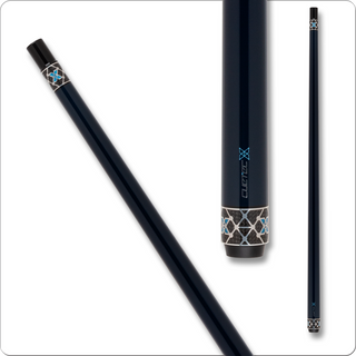 Cuetec CT121NW X-Series Cue – No Wrap, Blue Lagoon, 11.8mm / 12.5mm Tip, Carbon Fiber Shaft