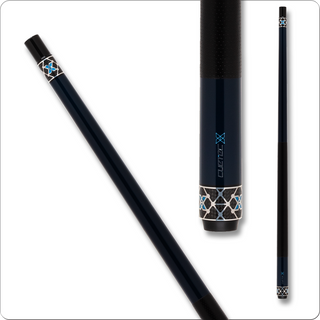 Cuetec CT121W X-Series Cue – Sports Wrap, Blue Lagoon, 11.8mm / 12.5mm Tip, Carbon Fiber Shaft