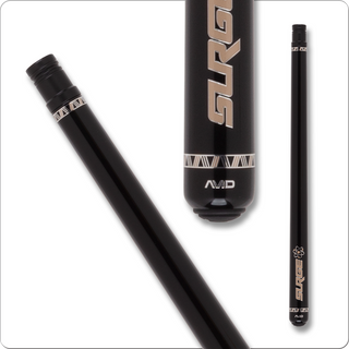 Cuetec AVID CT333 Surge Jump Cue – 14mm Power+ Phenolic Tip – No Wrap – Black with Gold Logo