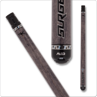 Cuetec AVID CT334 Surge Jump Cue – 14mm Power+ Phenolic Tip – Grey Stain – No Wrap – Pro Taper Shaft