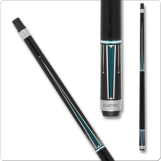 Cuetec AVID Opt-X CT383 Teal Cue – 12.75mm Tiger Everest Tip – Leather-Tec Wrap – Low-Deflection AVID Shaft