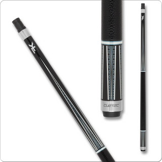 Cuetec AVID Opt-X CT385 Blue Cue – 12.75mm Tiger Everest Tip – Leather-Tec Wrap – Low Deflection Shaft