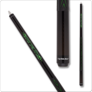 Eight Ball Mafia EBMBK03 Break Cue – 22oz, 13mm Black Phenolic Tip & Ferrule, 29" Hard Rock Maple, Lime Green Flames, Sport Wrap