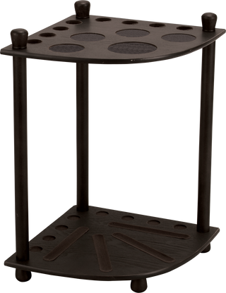 FR8 Floor Rack – Pool Cue and Ball Storage Stand with Built-In Coasters | Holds 8 Cues | 16" x 23" x 14.5" | Available in Chocolate / Honey / Midnight / Wine Finish