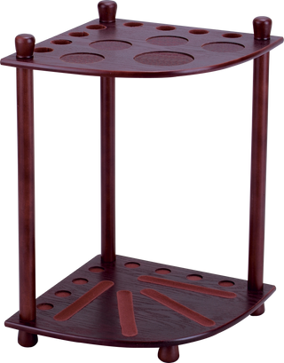 FR8 Floor Rack – Pool Cue and Ball Storage Stand with Built-In Coasters | Holds 8 Cues | 16" x 23" x 14.5" | Available in Chocolate / Honey / Midnight / Wine Finish