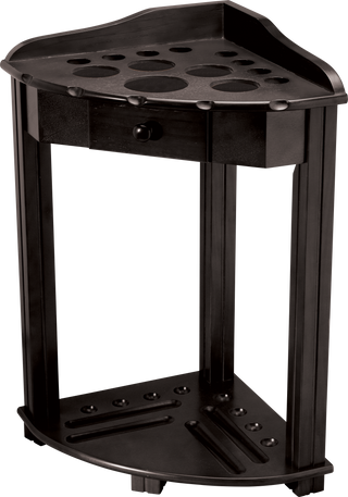 FRH8 Floor Rack – Pool Cue and Ball Storage Stand with Accessory Drawer | Holds 8 Cues | Built-in Coasters | 28"x16"x16" | Available in Chocolate / Honey / Midnight / Wine Finish