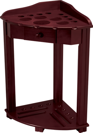FRH8 Floor Rack – Pool Cue and Ball Storage Stand with Accessory Drawer | Holds 8 Cues | Built-in Coasters | 28"x16"x16" | Available in Chocolate / Honey / Midnight / Wine Finish