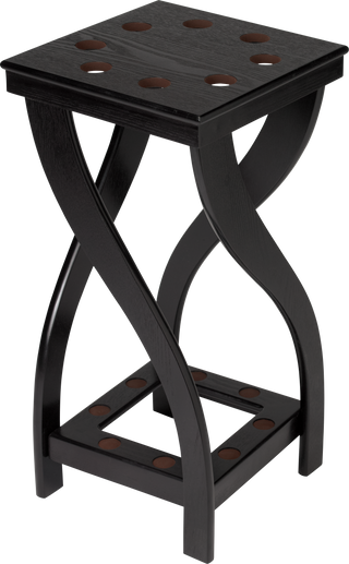 FRTWIST Twist Floor Rack – Pool Cue and Ball Storage Stand | Holds 8 Cues | Compact 24"x12"x12" Design | Available in Chocolate / Honey / Midnight / Wine Finish | Stylish Twisted Frame
